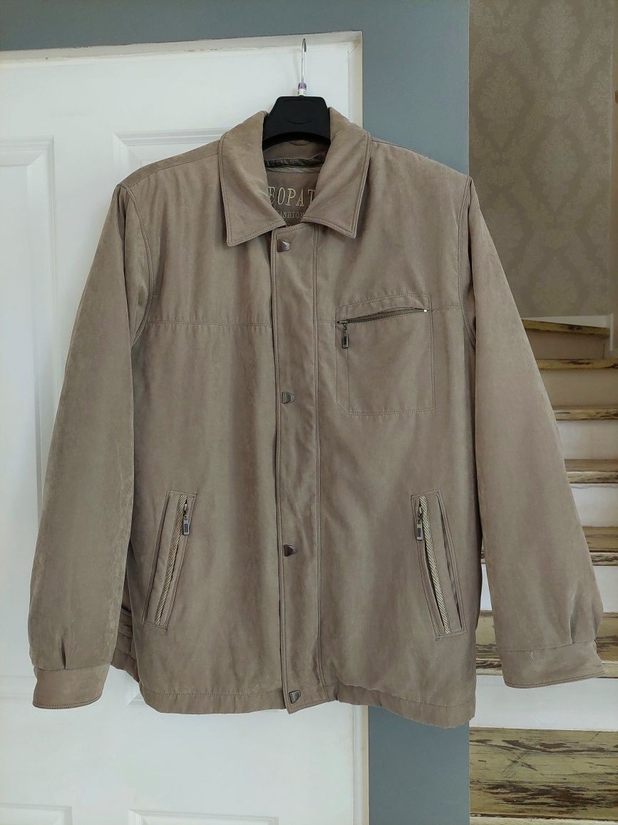 Ocieplana kurtka męska khaki, podpinka, duża, r. XXL