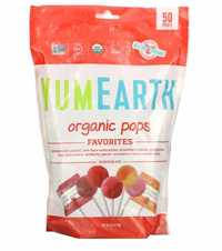 Натуральні органічні льодяники асорті 8 смаків, 50 штук, YumEarth, США