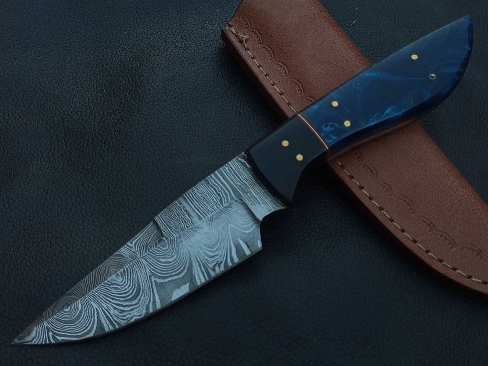 NÓŻ DAMAST myśliwski kuchenny stal damasceńska kuty ręcznie 25cm.