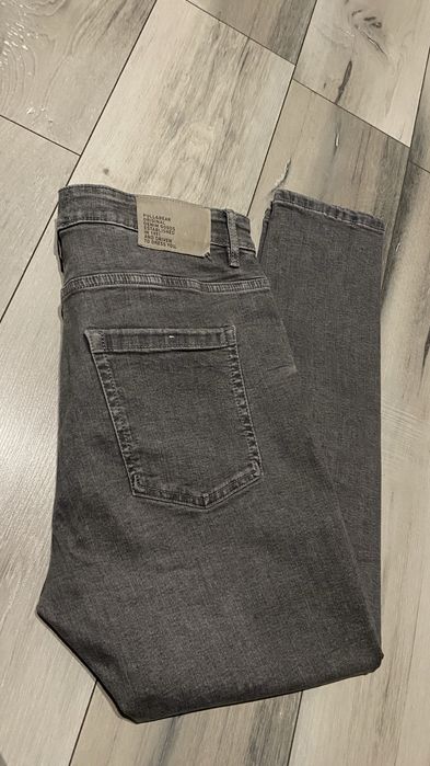 Spodnie PULL&BEAR 44 CAROT męskie jeansy ciemnoszare bawełna