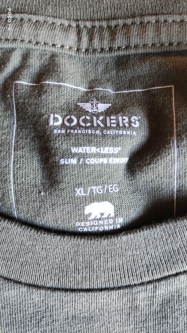 Dockers zielony khaki oliwkowy t-shirt rozm XL