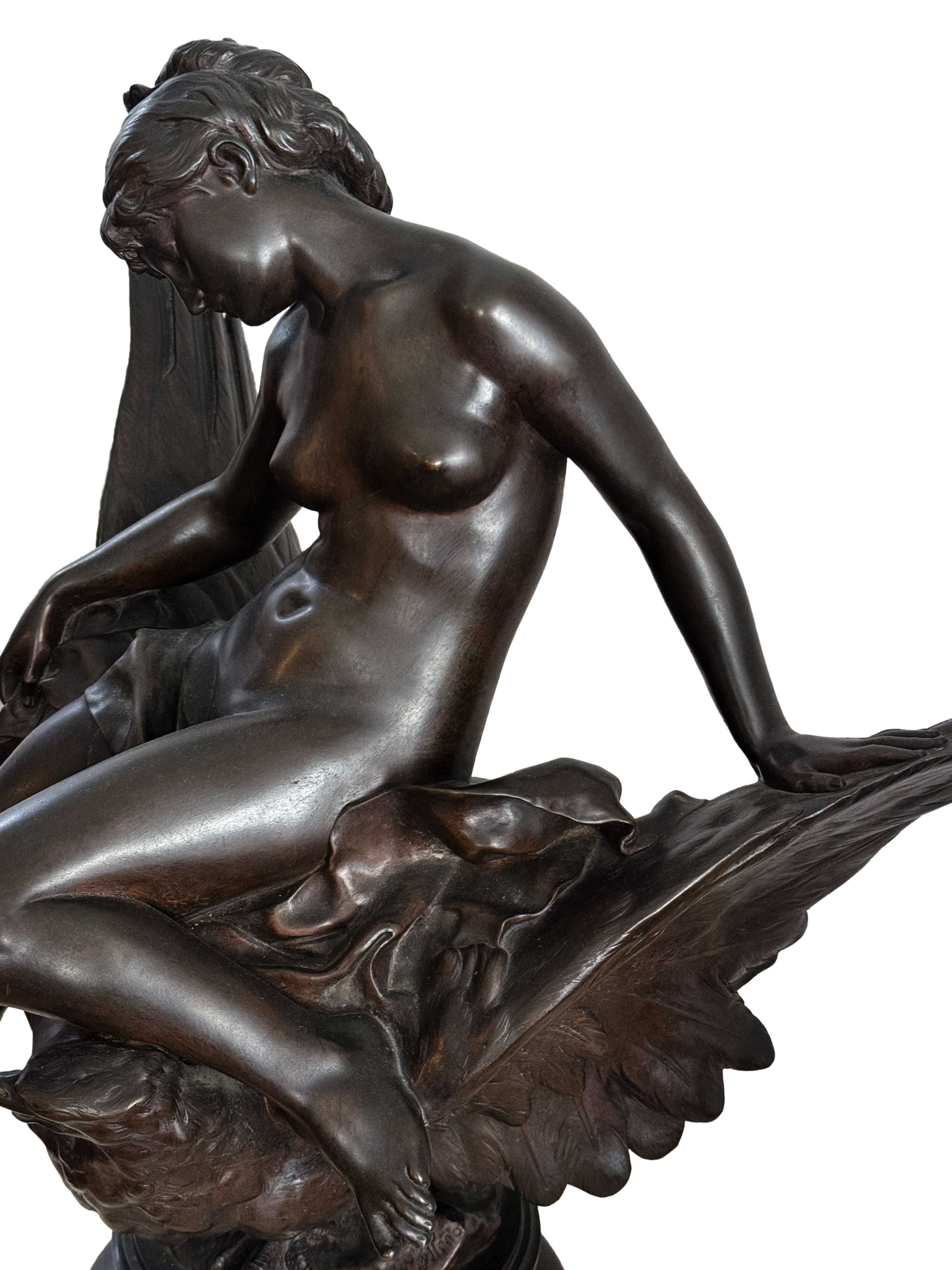 Estátua bronze Júpiter Hebe águia Jules Roulleau | século XIX