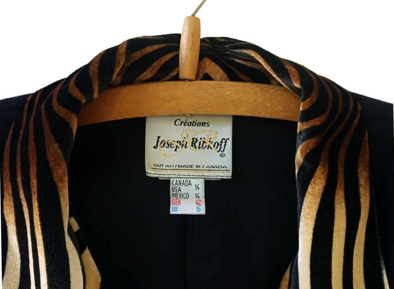 Czarny kombinezon projektant Joseph Ribkoff 42 XL vintage retro