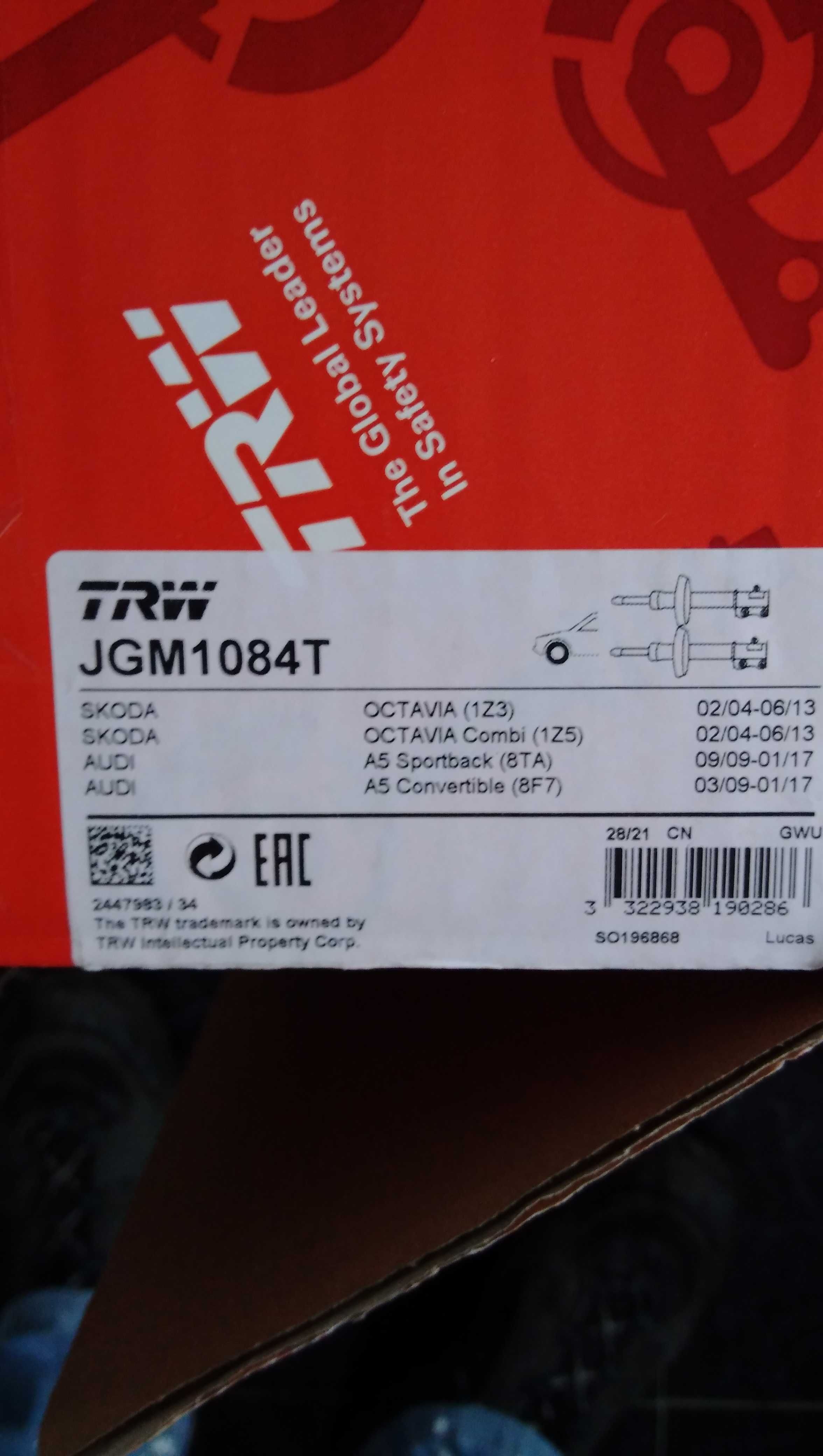 Amortecedores para Audi, Skoda, etc - TRW - JGM 1084T