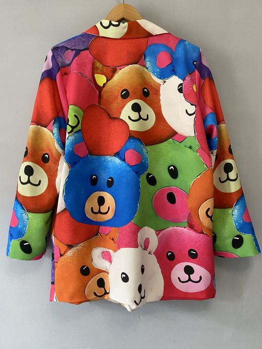 Żakiet marynarka w misie kolorowy niespotykany obrazki ryski wiosna