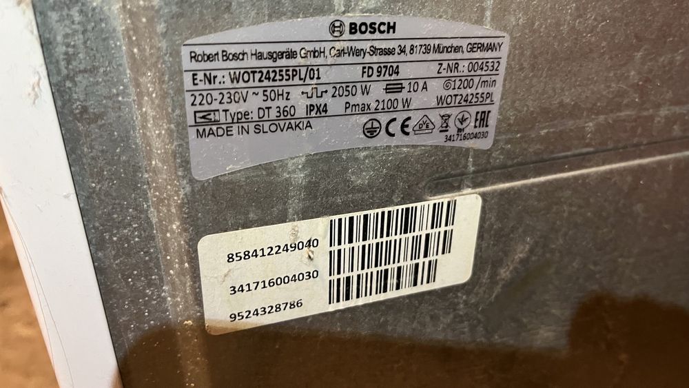 Pralka Bosch DT360 WOT24255PL/01