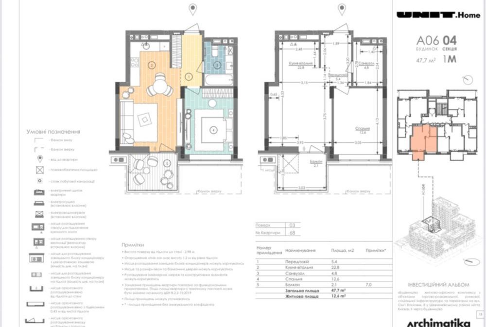 Продаж 1-к квартири 48м2 ЖК Юнит Хоум Unit Home Лукянівка