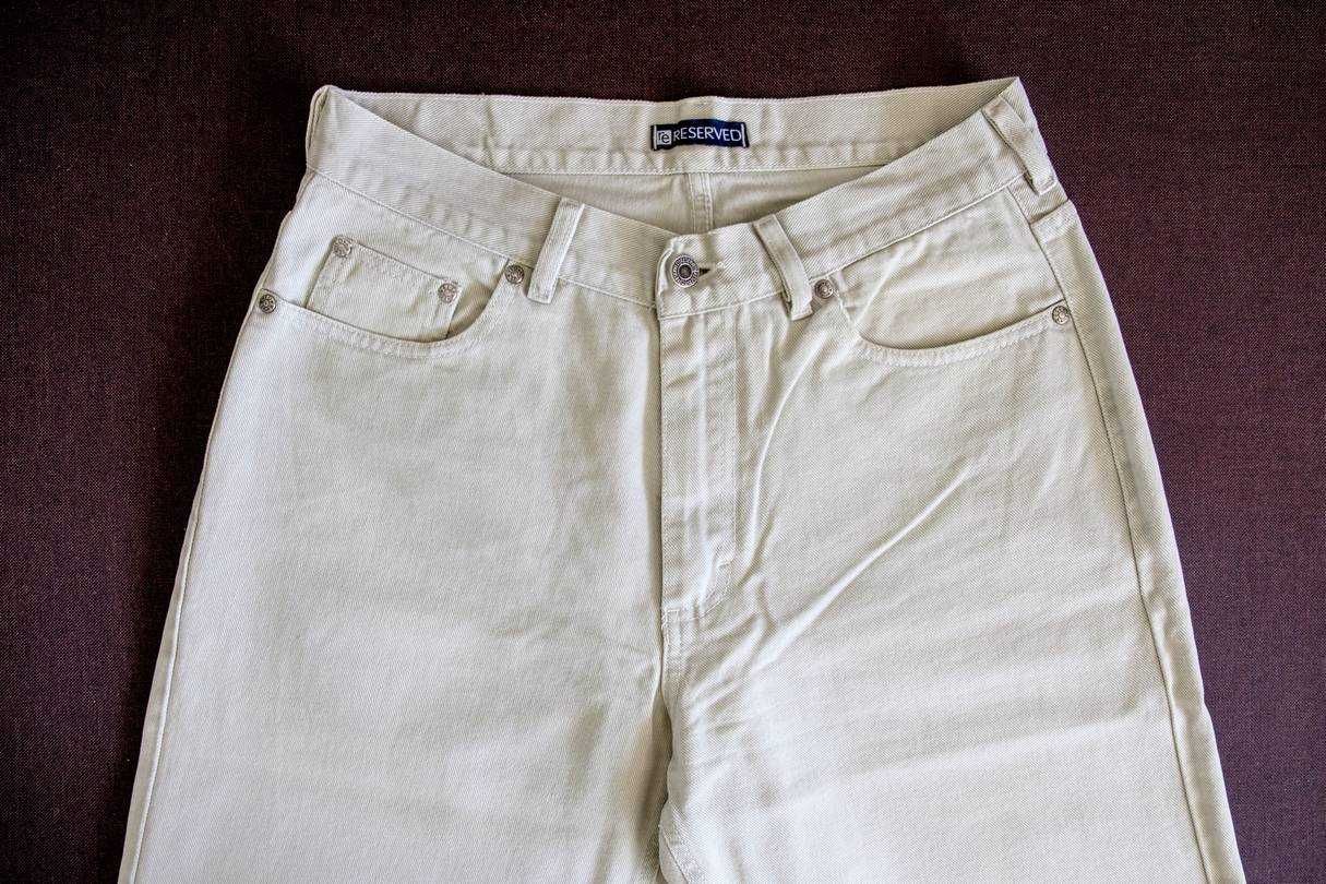Spodnie męskie Jeansy białe proste wzrost 192 cm