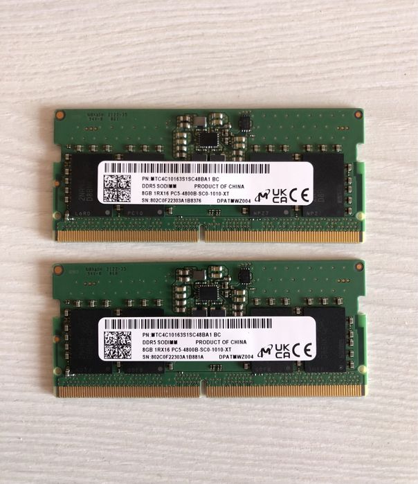 Оперативна пам'ять Micron 8 GB SO-DIMM DDR5 4800 MHz