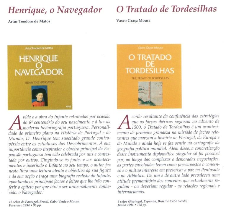 Filatelia Descobrir Henrique o Navegador e O Tratado de Tordesilhas