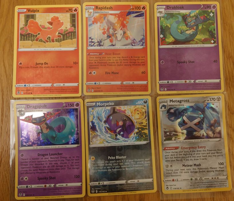 Pokemon TCG 6 kart holo reverse holo Silver Tempest