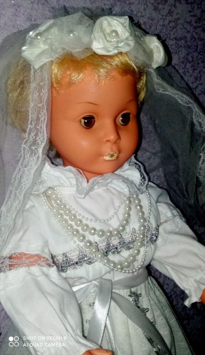Кукла невеста. ГДР. Большая. 60 см Для свадьбы.