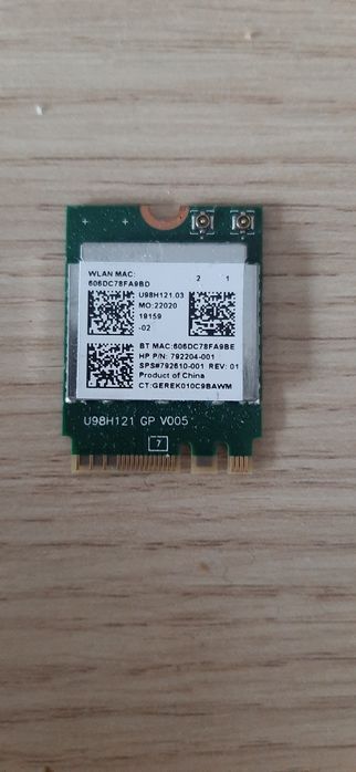 Karta sieciowa z laptopa  HP WLAN 606DC78FA9BD