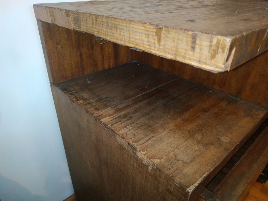 Stara Drewniana Komoda Szafka Nakastlik Fornir Art Deco Komoda PRL