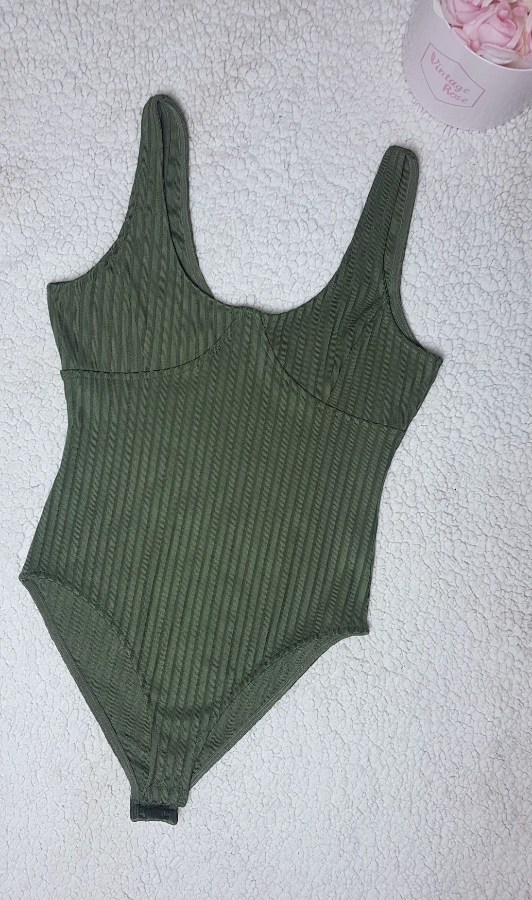 Body rozmiar S khaki prążek Primark