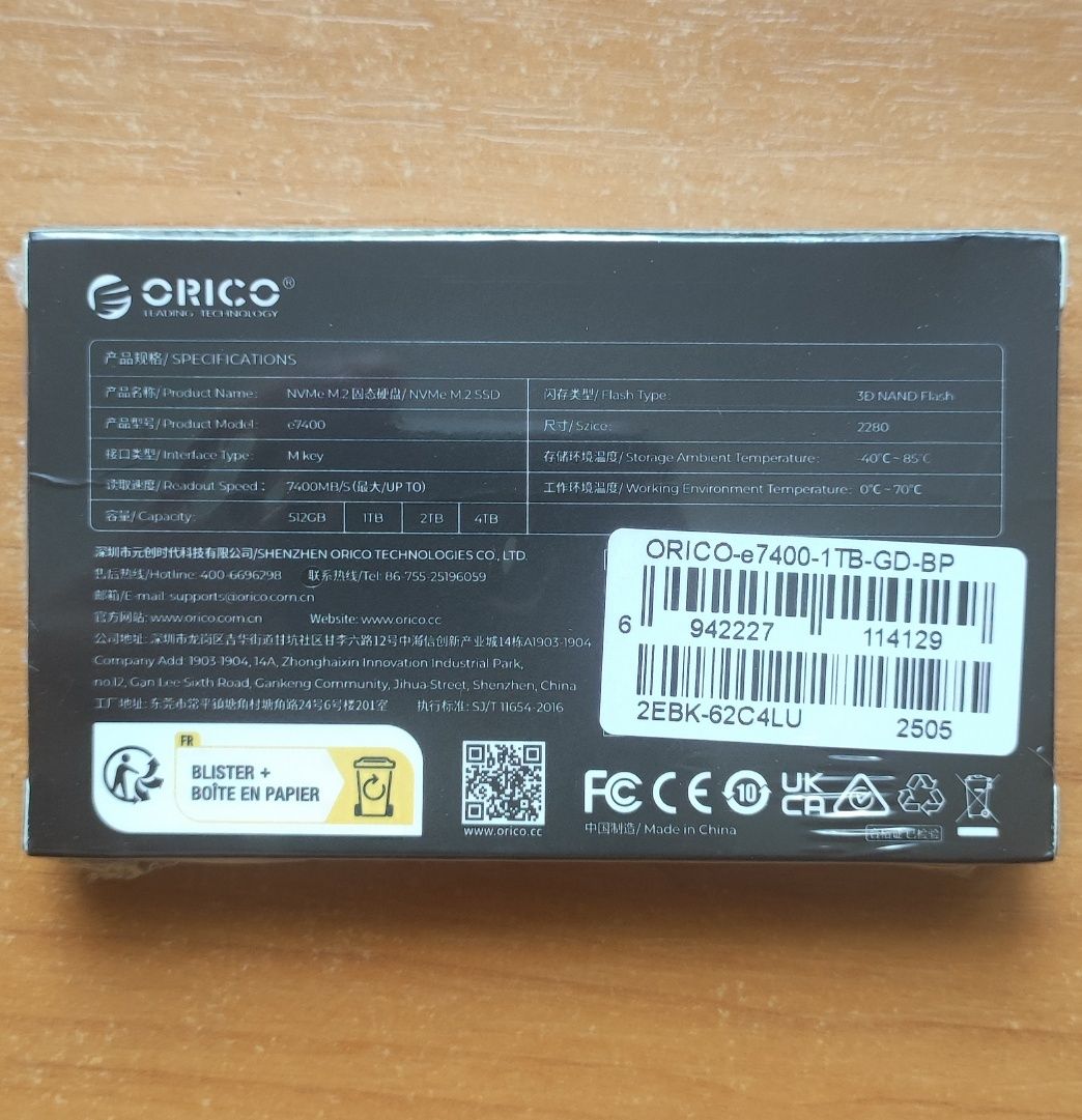 ORICO PCIe4.0 M.2 NVMe SSD 1TB Model e7400 - 2200грн