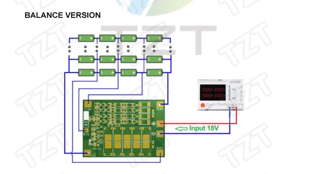 Плата 4S 40A с балансировкой для 18650 li-ion аккумулятора, балансир