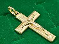 Złota Zawieszka Krzyż z Jezusem 585 3,42G