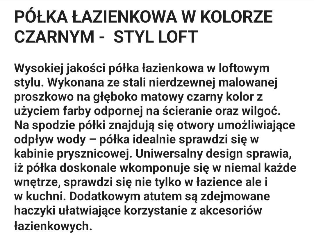 Połki do łazienki