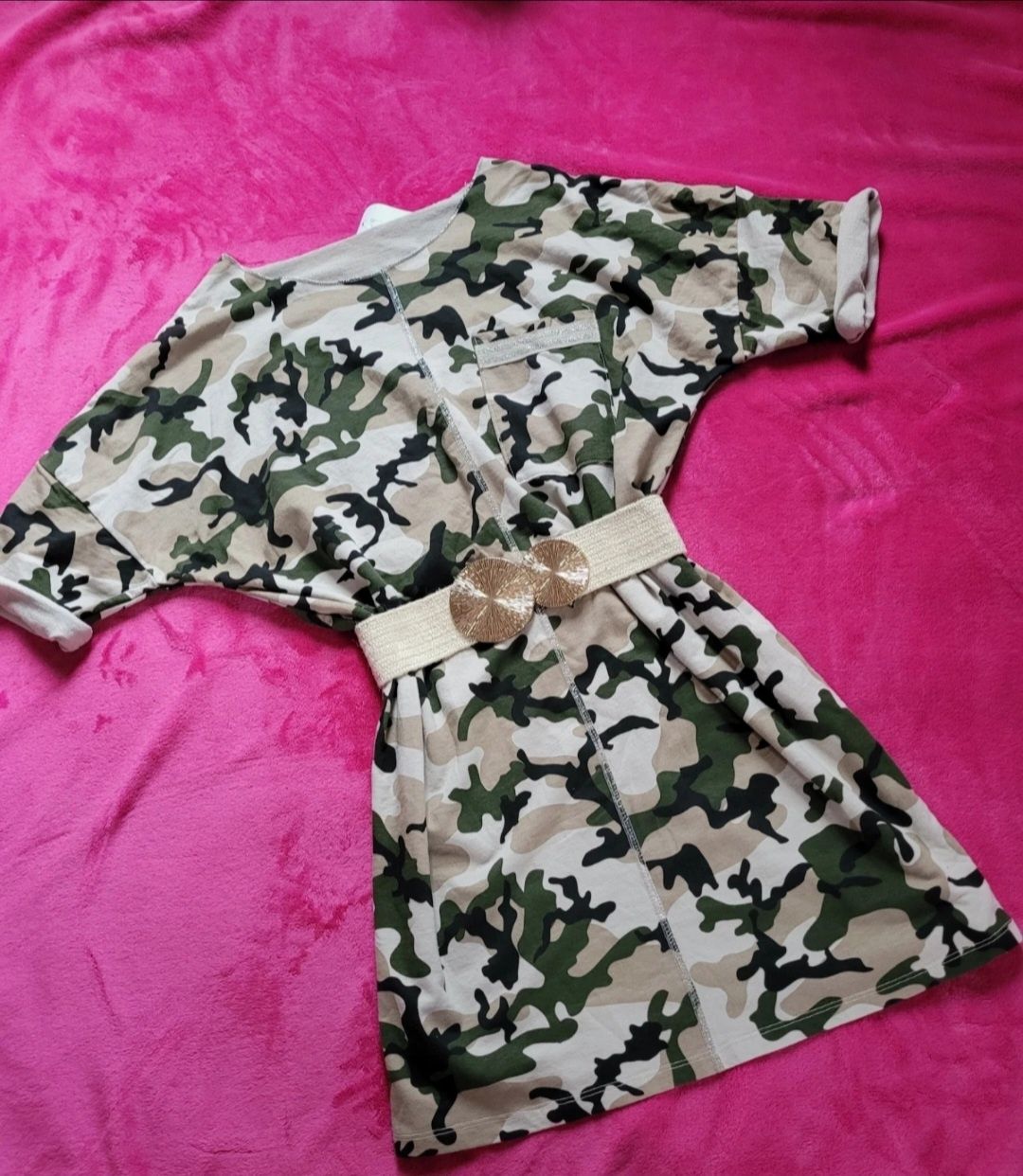 Sukienka tunika bluzka moro oversize