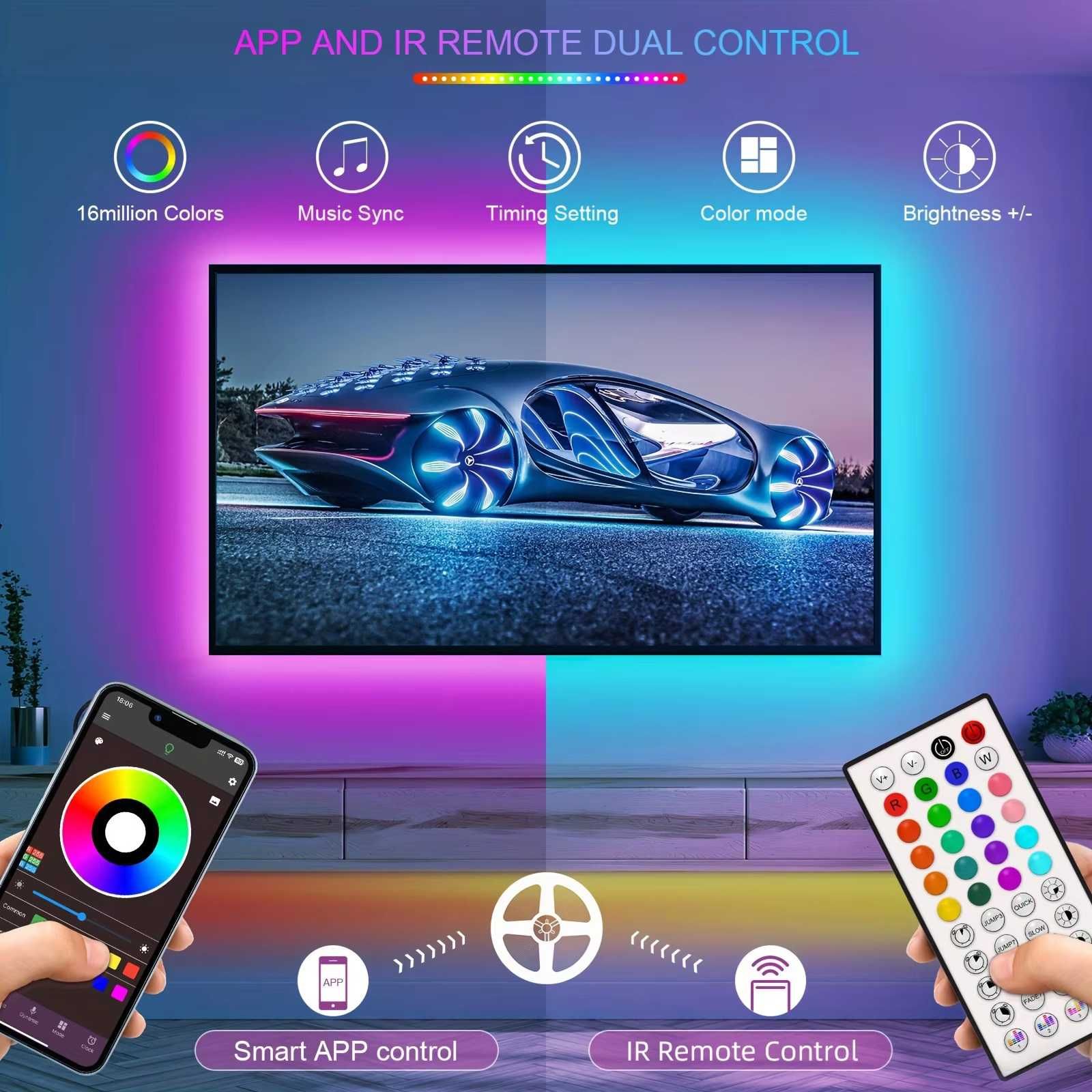 Fita de Leds RGBW + Music Sync 15 Mts