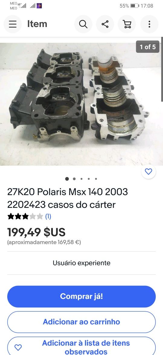 Mota de agua Polaris msx 140