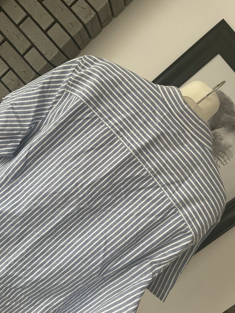 Koszula bawełniana niebieska w białe paski Matalan r.3XL