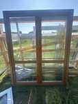 1x okno tarasowe plastikowe 177x217 otwierany slupek zloty dab (transp