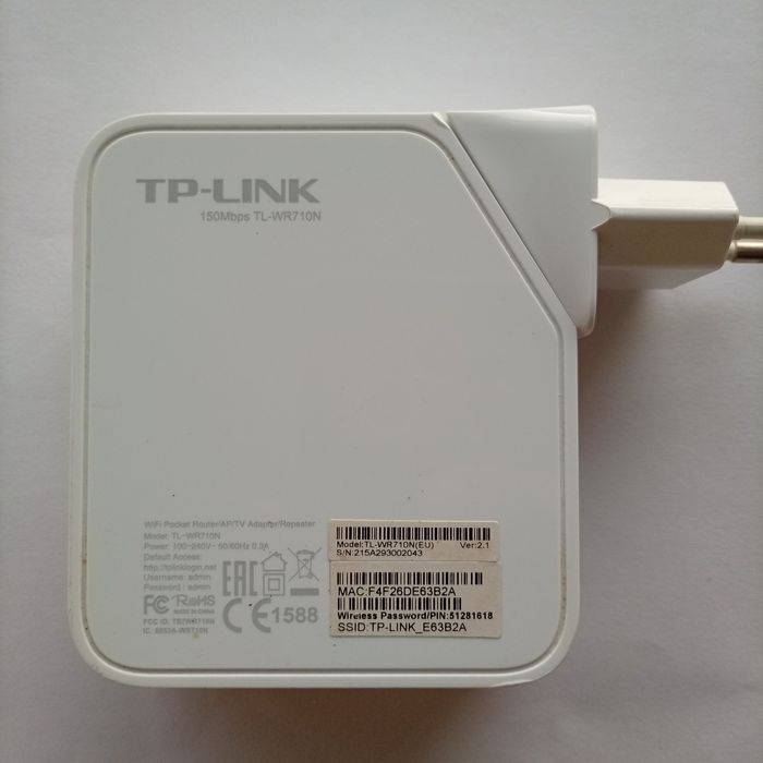 Repetidor router tp-link 150 mps tl-wr710n