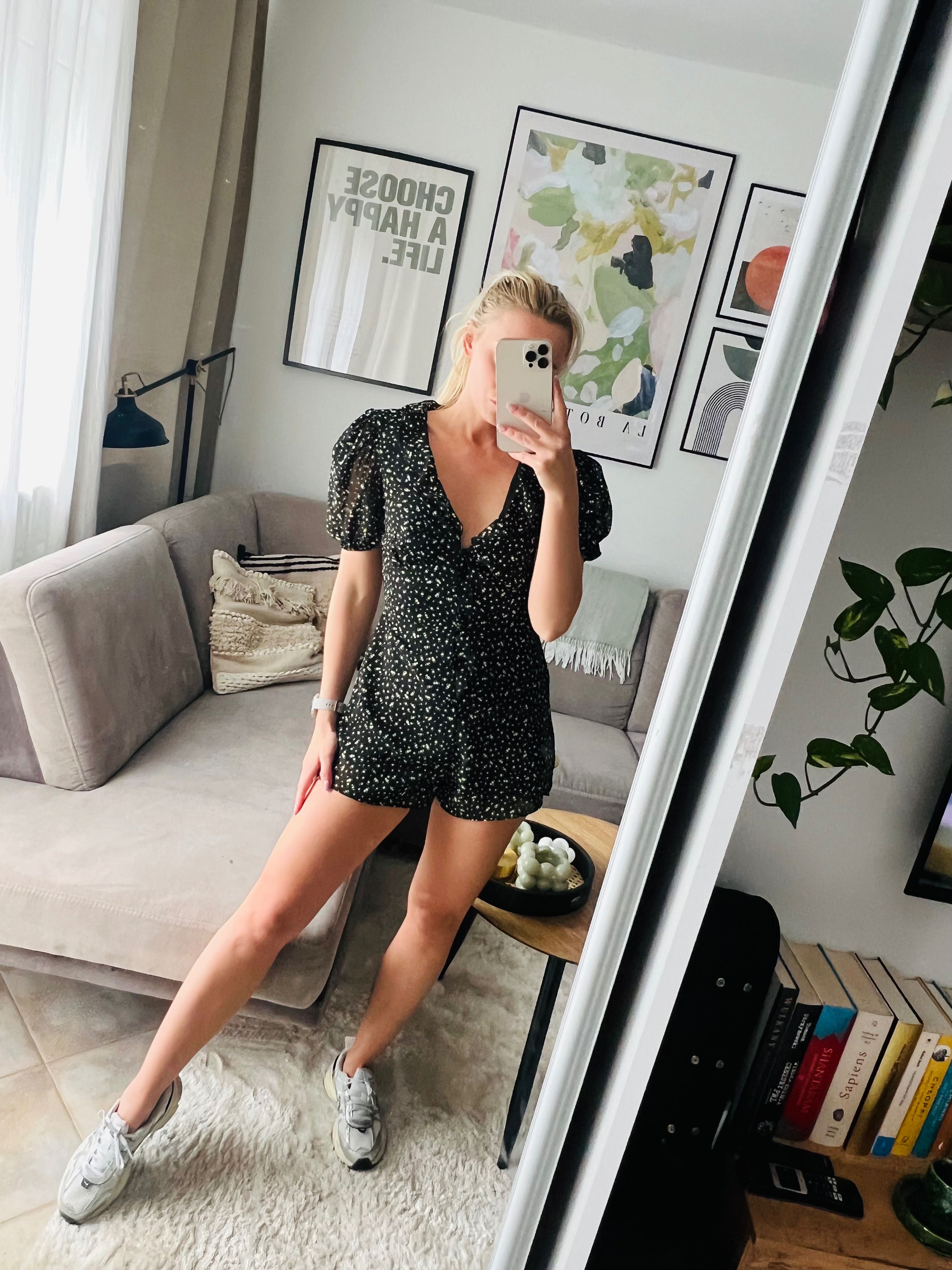 Kombinezon krótki w kwiatki H&M rozmiar XS/34