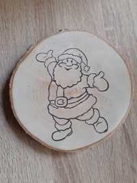 Święty Mikołaj. Plaster drewna ozdobny.