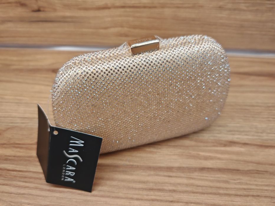 Elegancka Kopertówka torebka Mascara London złota