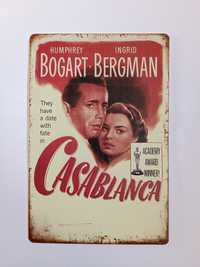 Nowy metalowy szyld Casablanca kino film loft garaż bar plakat ozdoba