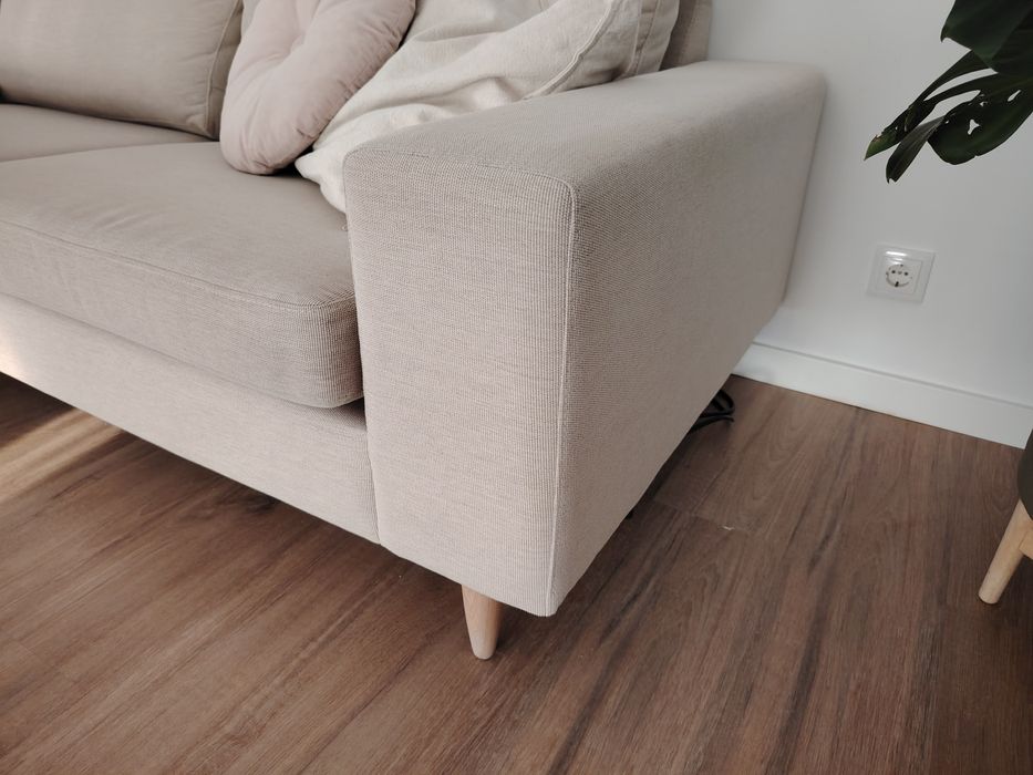Sofá de canto boconcept cor areia pés carvalho