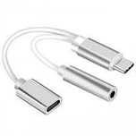 Adapter przejściówka 2w1 kabel usb-c mini jack