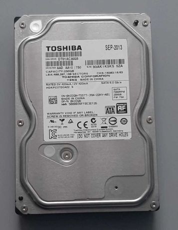 Жесткий диск внутренний 3.5" 250GB Toshiba Seagate HDD WD винчестер