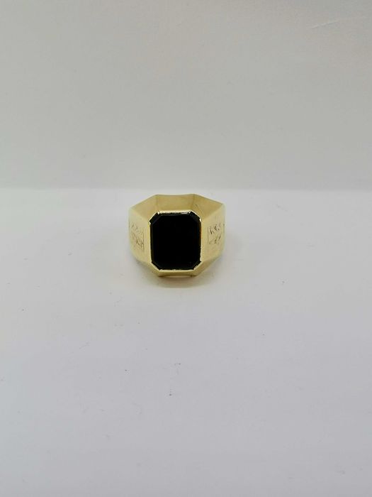 WARMET zloty sygnet z onyksem.