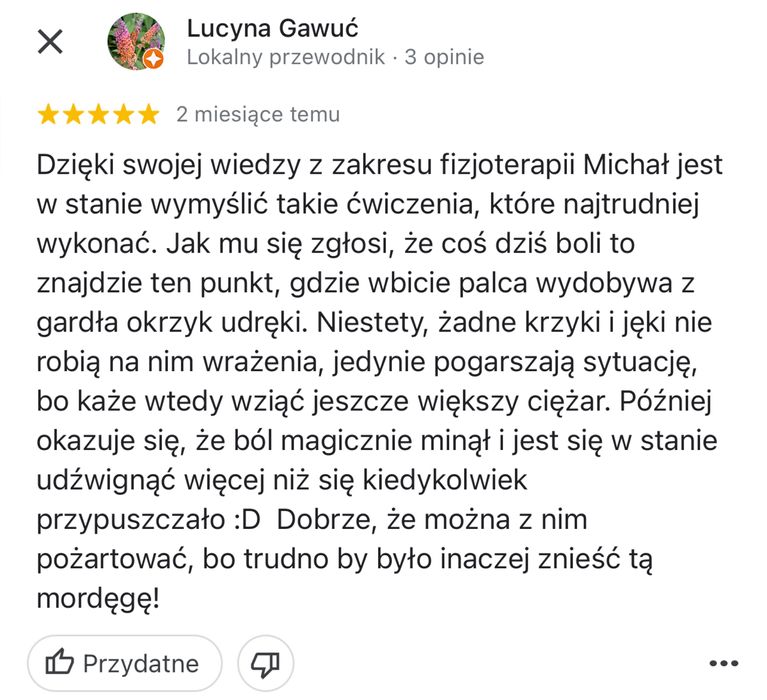 Trener Personalny/Fizjoterapeuta - Warszawa/Ząbki