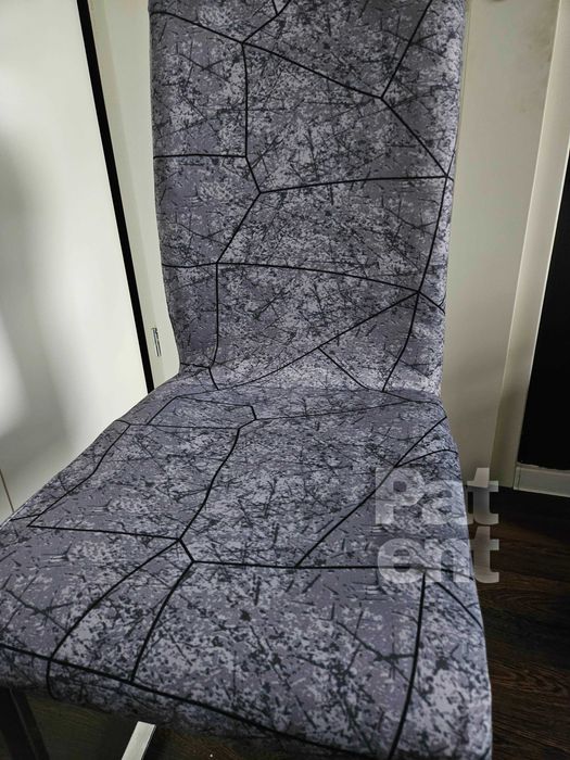 Pokrowce na krzesła elastyczne 6 sztuk wzór szary