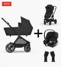 Cybex Kinderwagen 3 In 1 EOS Lux Black Moon Black+Cybex Autostoel