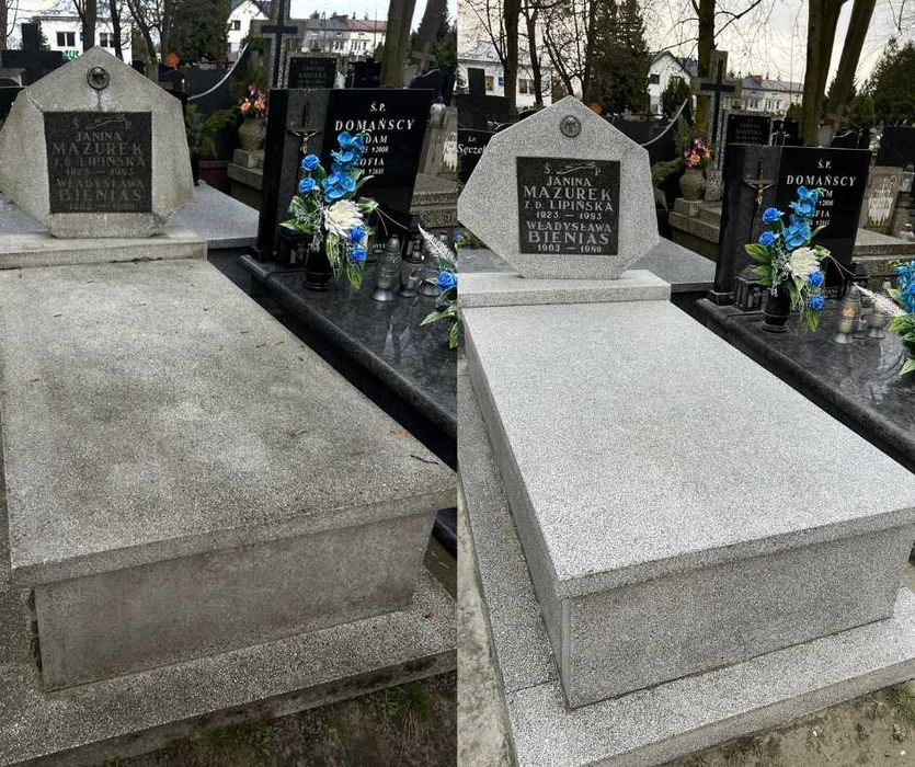 Renowacja Odnawianie Czyszczenie Mycie Nagrobków Pomników Litery