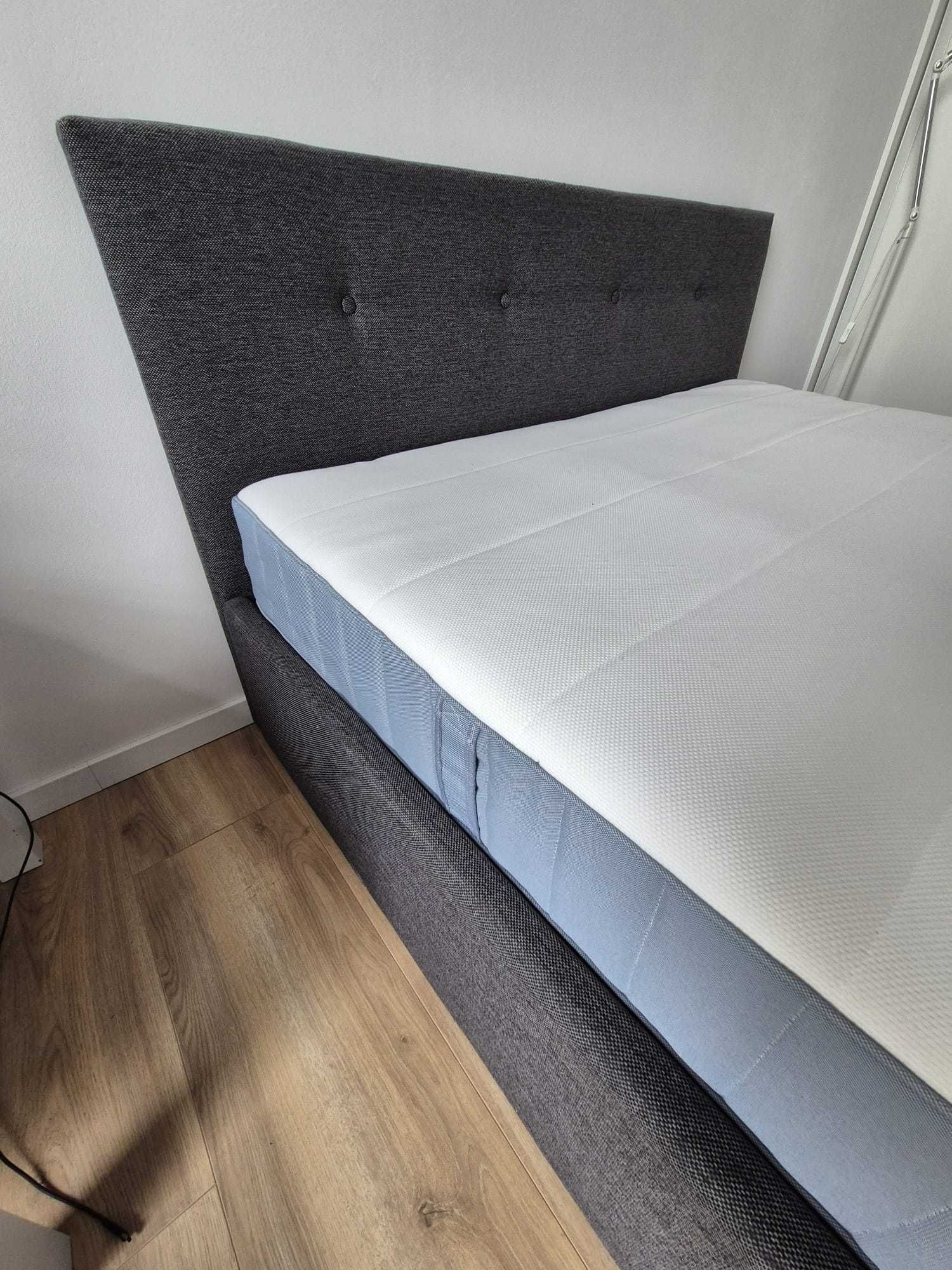 Ikea Bjorbekk Łóżko z pojemnikiem  + materac VESTERÖY - stan jak nowe!