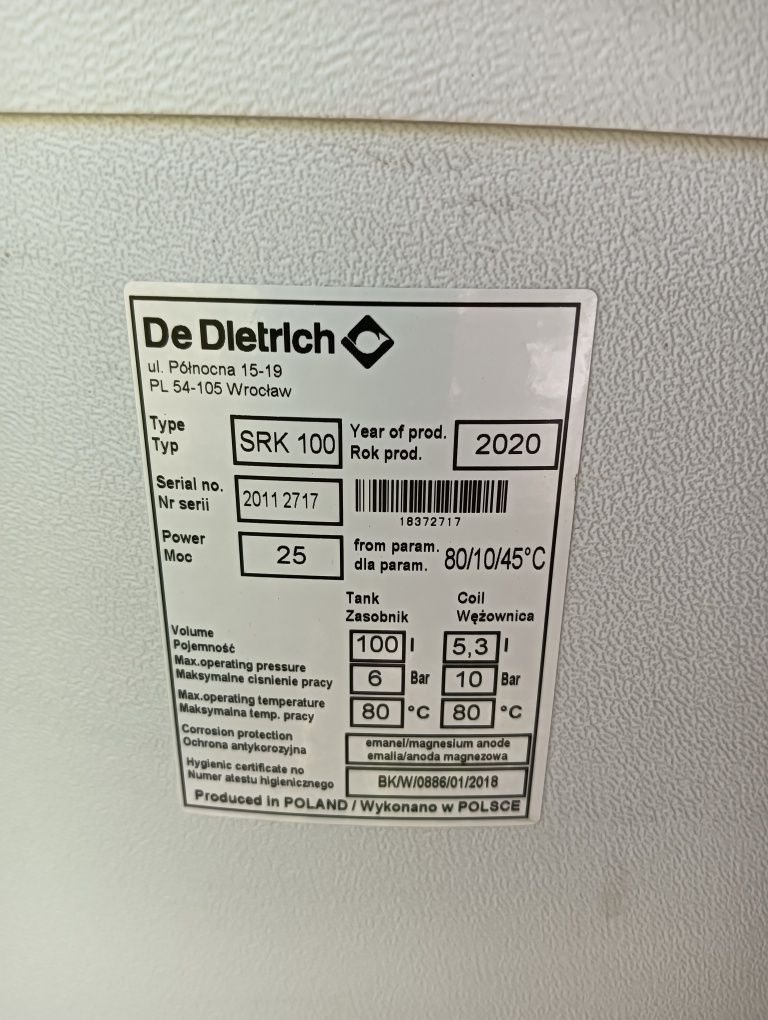Podgrzewacz c.w.u. Dr Dietrich SRK 100