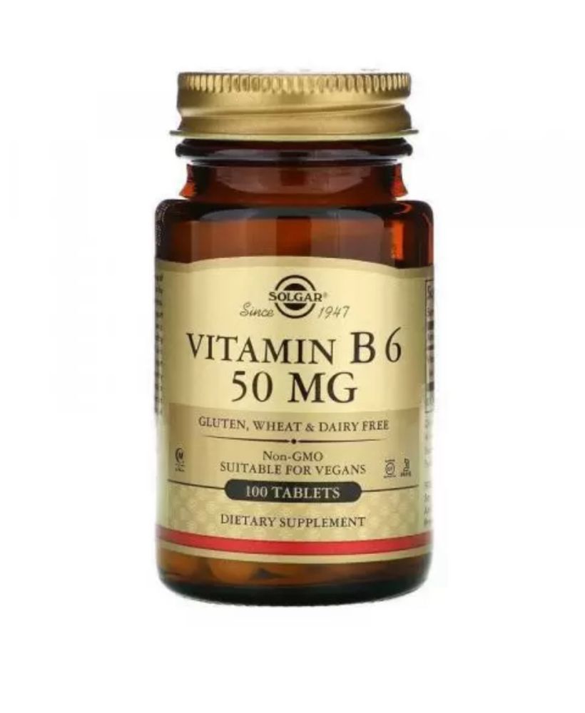 Витамин В6, Vitamin B6, Solgar, 50 мг