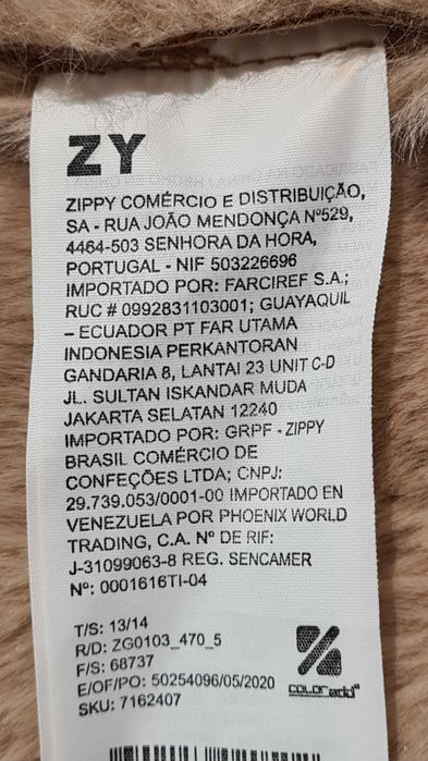 Casaco Zippy Longo com Forro de "Pele" (13/14 anos) como NOVO!