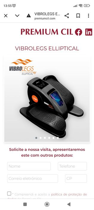 Vibro legsi a Ellliptical nova Boa para a má circulação
