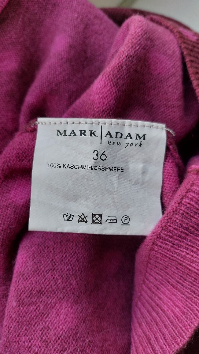 36 śliczny sweter kaszmirowy 100% cashmere rozpinanych w groszki róż
