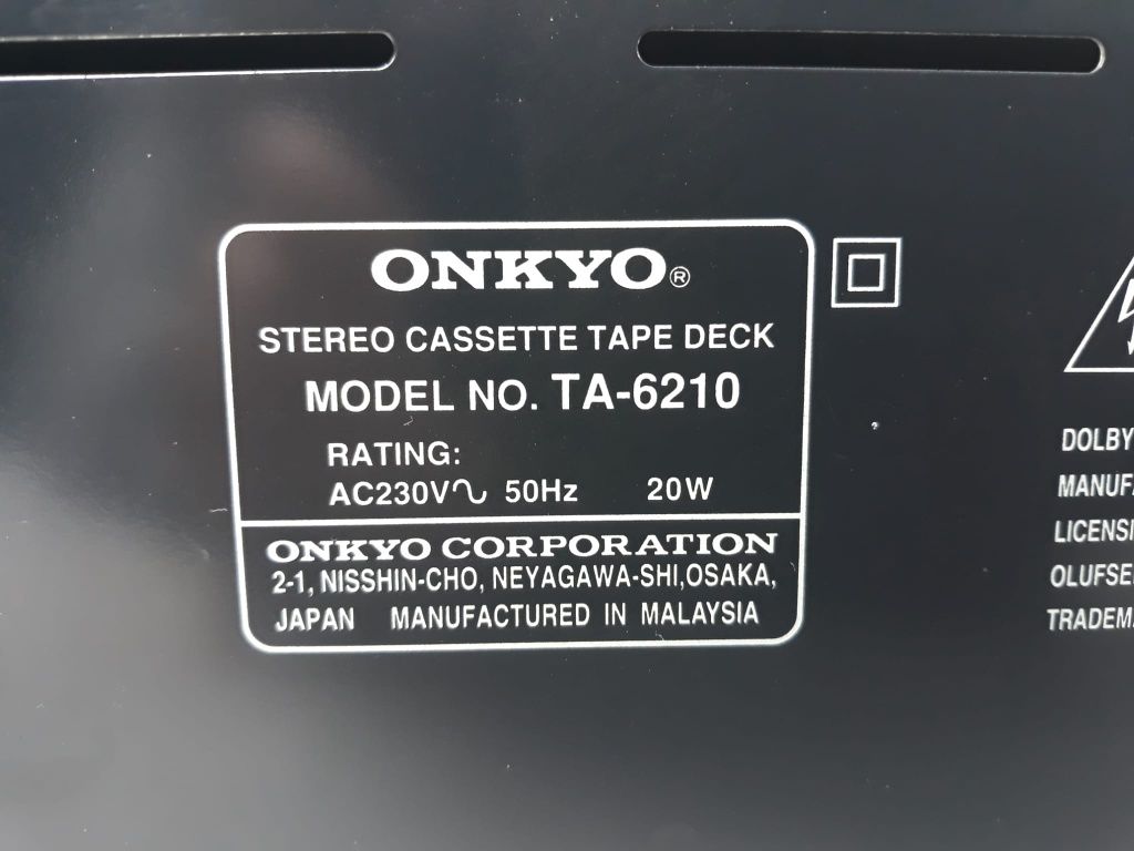 Onkyo TA 6210 magnetofon Deck kaseta 1996r Integra R1 sprawny