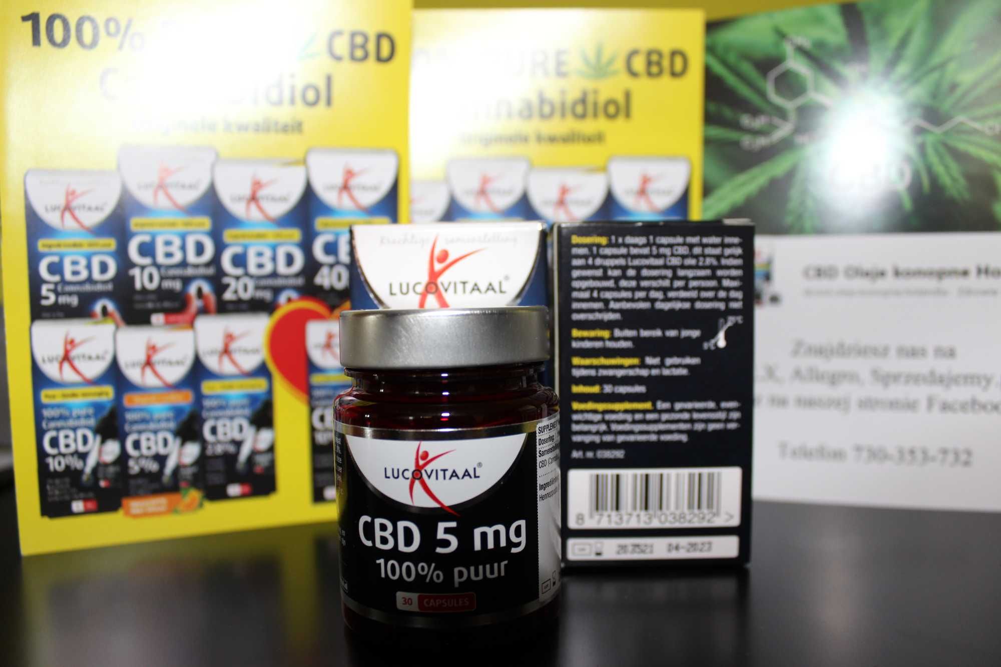 Olej konopny CBD w kapsułkach Lucovitaal 5mg 30 kapsułek