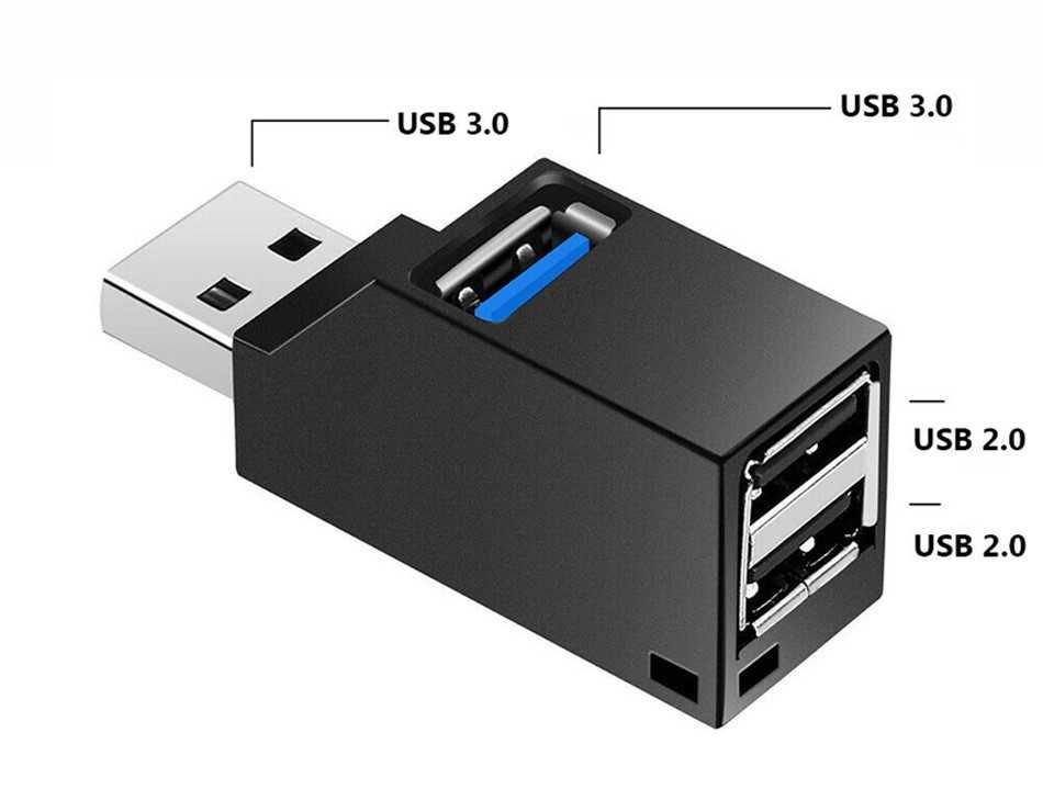 Mini Hub przenośny 1xUSB 3.0+2xUSB 2.0